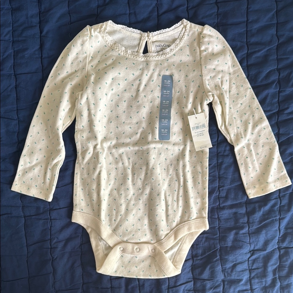 Baby GAP Cream Long Sleeve Bodysuit for Kids